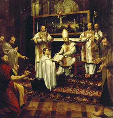St. Hilary confers Minor Orders upon St. Martin